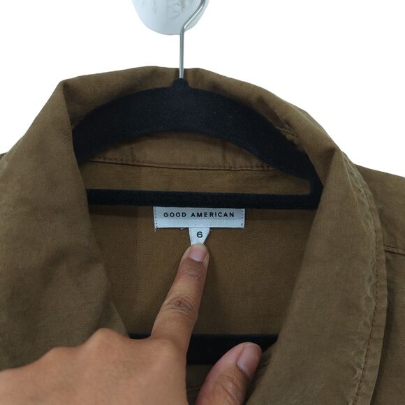 Good American Women 6 3XL Good Cinched Waist Jumpsuit Fog Green Utility NEW - Picture 4 of 8